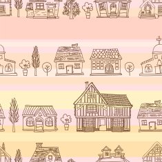 Seamless background - House collection