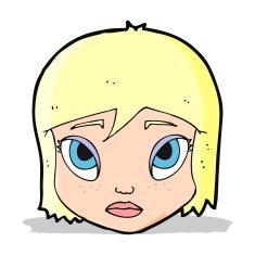 cartoon female face N58