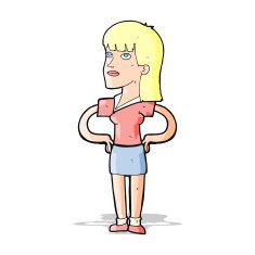 cartoon woman with hands on hips N93