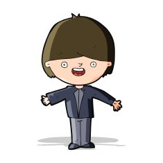 cartoon happy boy with open arms N9