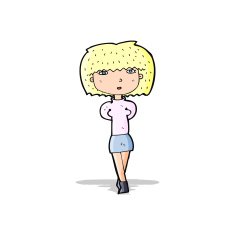 cartoon shy woman N21