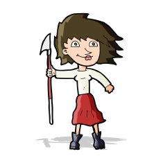 cartoon woman with spear N5