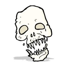 cartoon scary skull N13
