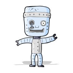cartoon funny old robot N5