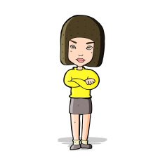 cartoon woman with crossed arms N21