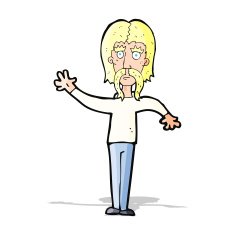 cartoon waving man with mustache N5