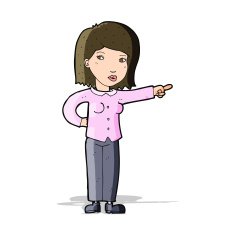 cartoon woman pointing N92