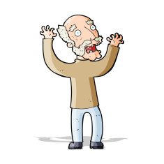 Cartoon terrified old man N8 free image download