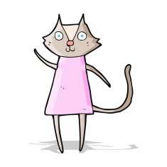 cute cartoon cat waving N2