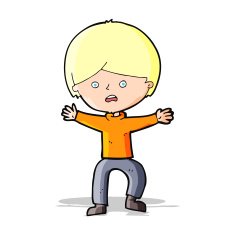 cartoon boy panicking N13