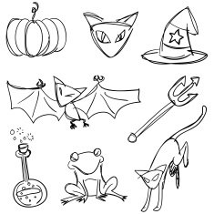 Halloween collection in Black and White