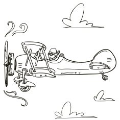Plane in the sky illustration