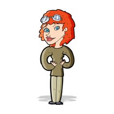 cartoon aviator woman N4