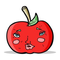 cartoon apple with face N6