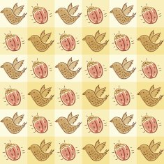 Pattern with beetle and bird N2