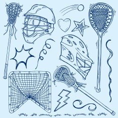 Lacrosse Sports Team Equipment Doodles