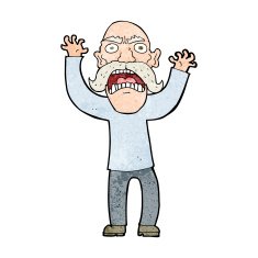 cartoon angry old man N68