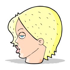 cartoon woman raising eyebrow N7