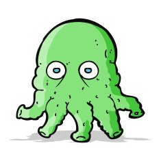 cartoon alien squid face N13