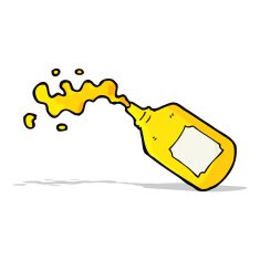 cartoon squirting mustard bottle N4