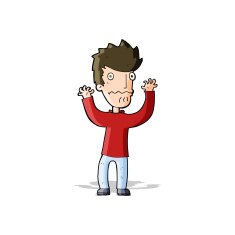 cartoon frightened man N53