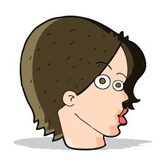 cartoon female face N59