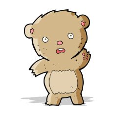 cartoon unhappy teddy bear N3