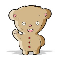cartoon teddy bear waving N10