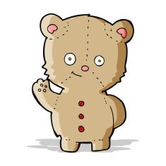 cartoon teddy bear waving N11