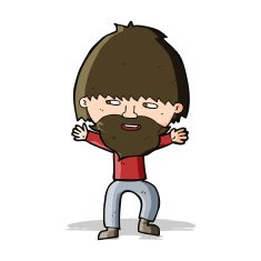 cartoon happy man with beard N24