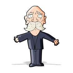 cartoon disapointed old man
