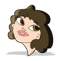 cartoon happy woman N117