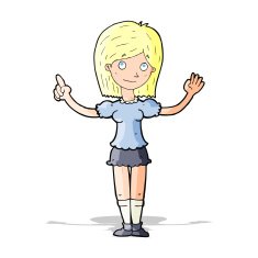 cartoon woman explaining idea N5