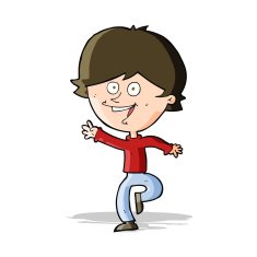 cartoon happy waving boy N10