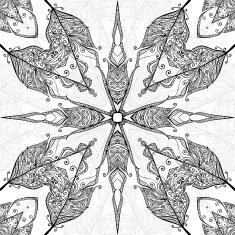 Doodle ornate black and white seamless pattern