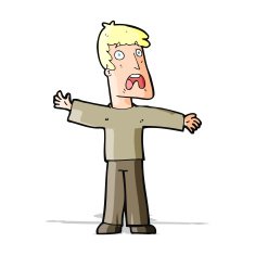 cartoon frightened man N55