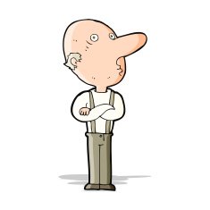 cartoon old man with folded arms N5