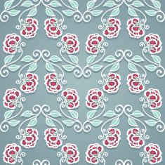 Seamless Floral Pattern (Vector) Hand Drawn Texture N67