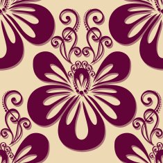Seamless Floral Pattern (Vector) Hand Drawn Texture N71