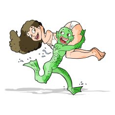 cartoon swamp monster carrying girl in bikini N5