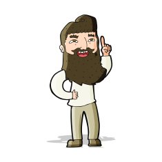 cartoon happy bearded man with idea N5