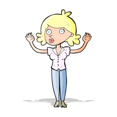 cartoon woman surrendering N3