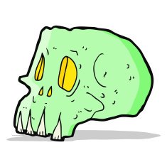 cartoon spooky skull N79