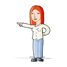 cartoon woman pointing N93