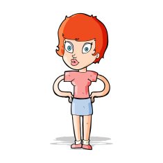 cartoon woman with hands on hips N94