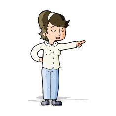 cartoon friendly woman pointing N5