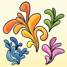 Scroll in colour sketch style