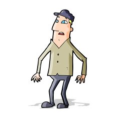 cartoon shocked man N68