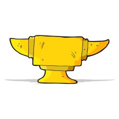 cartoon blacksmith anvil N4