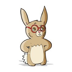 cartoon rabbit wearing spectacles N5